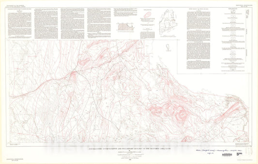Map : Aeromagnetic interpretation and preliminary geology of the Danforth area, Maine, 1963 Cartography Wall Art :