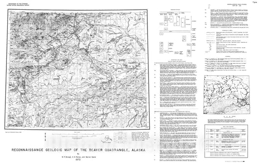 Map : Reconnaissance geologic map of the Beaver quadrangle, Alaska, 1973 Cartography Wall Art :