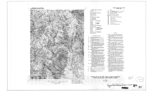 Map : Geologic map of the Mount Lincoln 15-minute quadrangle, Eagle, Lake, Park, and Summit Counties, Colorado, 1974 Cartography Wall Art :