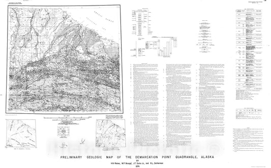 Map : Preliminary geologic map of the Demarcation Point quadrangle, Alaska, 1974 Cartography Wall Art :