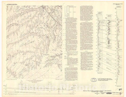 Map : Preliminary geologic map and section of the Barcus Creek quadrangle, Rio Blanco County, Colorado, 1974 Cartography Wall Art :