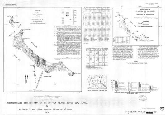 Map : Reconnaissance geologic map of St. Matthew Island, Bering Sea, Alaska, 1975 Cartography Wall Art :
