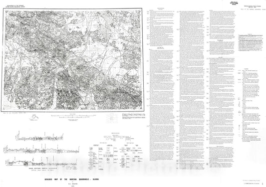 Map : Geologic map of the Nabesna quadrangle, Alaska, 1975 Cartography Wall Art :