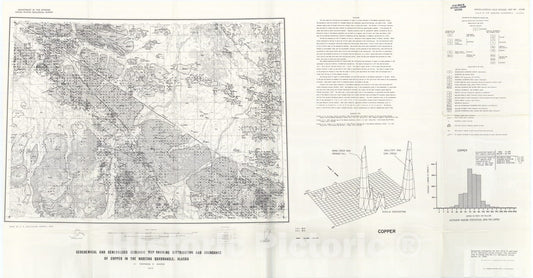 Map : Geochemical and generalized geologic map showing distribution and abundance of copper in the Nabesna quadrangle, Alaska, 1975 Cartography Wall Art :