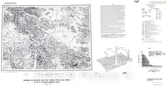Map : Geochemical and generalized geologic map showing distribution and abundance of lead in the Nabesna quadrangle, Alaska, 1975 Cartography Wall Art :