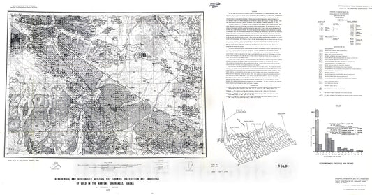 Map : Geochemical and generalized geologic map showing distribution and abundance of gold in the Nabesna quadrangle, Alaska, 1975 Cartography Wall Art :