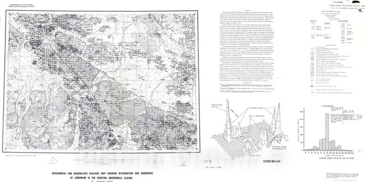Map : Geochemical and generalized geologic map showing distribution and abundance of chromium in the Nabesna quadrangle, Alaska, 1975 Cartography Wall Art :