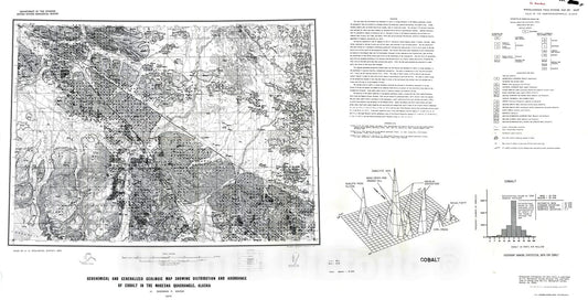 Map : Geochemical and generalized geologic map showing distribution and abundance of cobalt in the Nabesna quadrangle, Alaska, 1975 Cartography Wall Art :