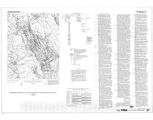 Map : Reconnaissance geologic map of the Buena Vista quadrangle, Chaffee and Park Counties, Colorado, 1975 Cartography Wall Art :