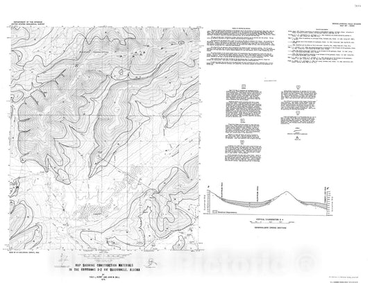 Map : Map showing construction materials in the Fairbanks D-2 NW quadrangle, Alaska, 1975 Cartography Wall Art :