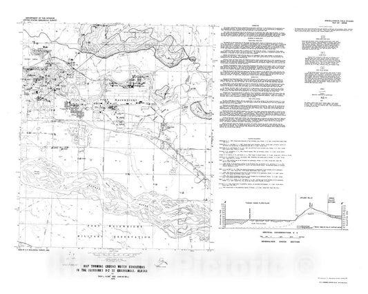 Map : Map showing ground water conditions in the Fairbanks D-2 SE quadrangle, Alaska, 1975 Cartography Wall Art :