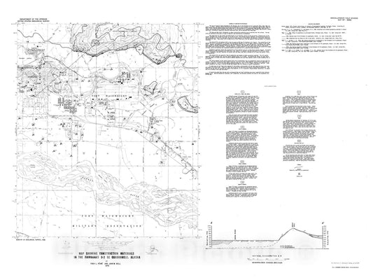 Map : Map showing construction materials in the Fairbanks D-2 SE quadrangle, Alaska, 1975 Cartography Wall Art :