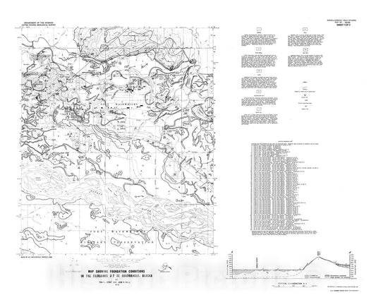 Map : Map showing foundation conditions in the Fairbanks D-2 SE quadrangle, Alaska, 1975 Cartography Wall Art :