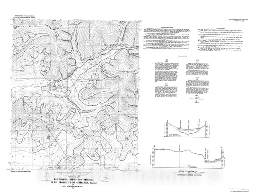 Map : Map showing construction materials in the Fairbanks D-2 NE quadrangle, Alaska, 1975 Cartography Wall Art :
