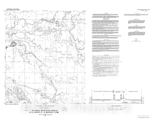 Map : Map showing ground water conditions in the Fairbanks D-1 SW quadrangle, Alaska, 1975 Cartography Wall Art :