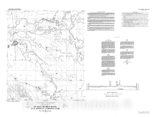 Map : Map showing construction materials in the Fairbanks D-1 SW quadrangle, Alaska, 1975 Cartography Wall Art :