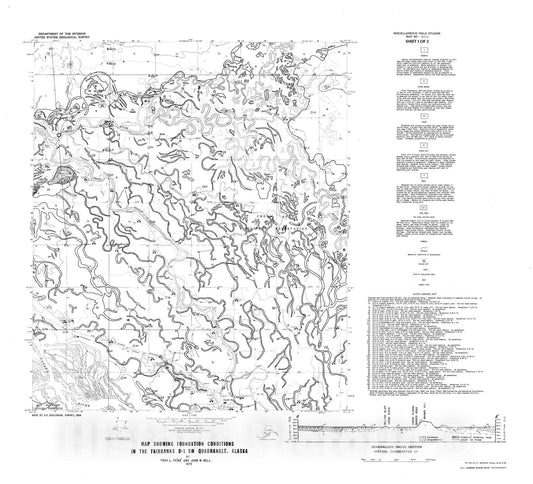Map : Map showing foundation conditions in the Fairbanks D-1 SW quadrangle, Alaska, 1975 Cartography Wall Art :
