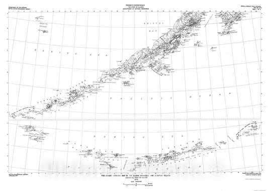 Map : Preliminary geologic map of the Alaska Peninsula and Aleutian Islands, 1975 Cartography Wall Art :