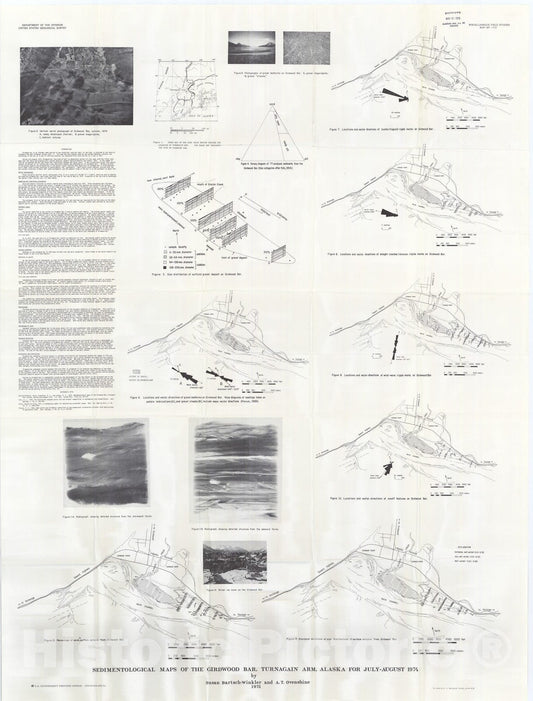 Map : Sedimentological maps of the Girdwood Bar, Turnagain Arm, Alaska for July-August 1974, 1975 Cartography Wall Art :