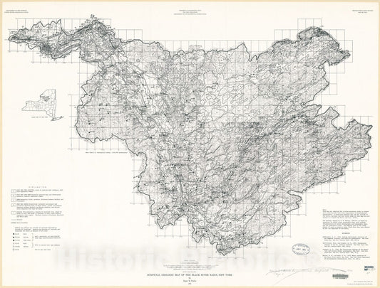 Map : Surficial geologic map of the Black River Basin, New York, 1976 Cartography Wall Art :