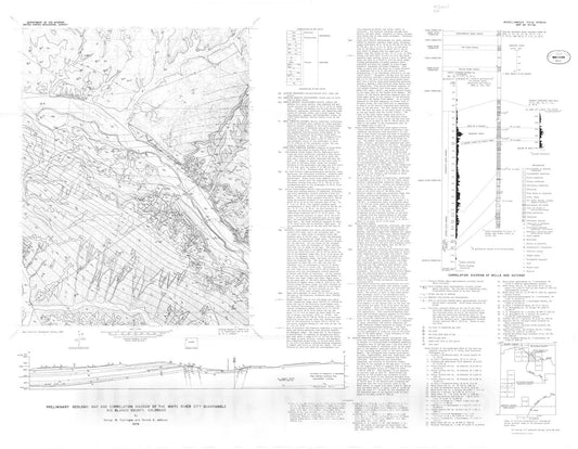 Map : Preliminary geologic map and correlation diagram of the White River City quadrangle, Rio Blanco County, Colorado, 1976 Cartography Wall Art :