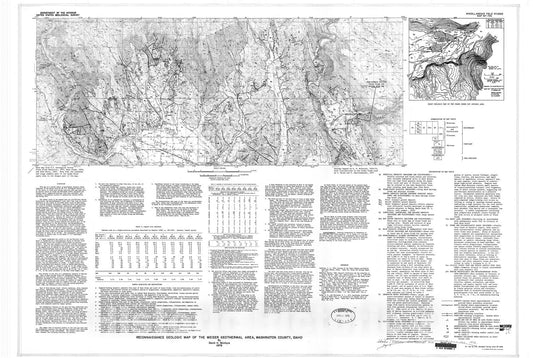 Map : Reconnaissance geologic map of the Weiser geothermal area, Washington County, Idaho, 1976 Cartography Wall Art :