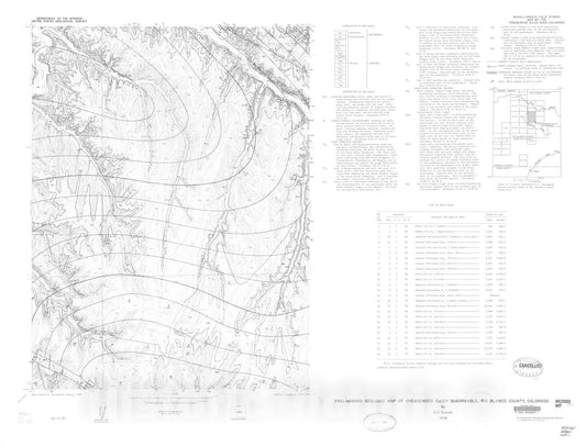 Map : Preliminary geologic map of Greasewood Gulch quadrangle, Rio Blanco County, Colorado, 1976 Cartography Wall Art :