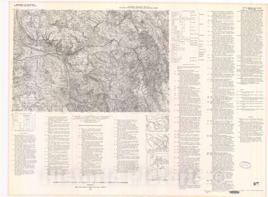 Map : Preliminary geologic map of the Leadville one degree x two degrees quadrangle, northwestern Colorado, one976 Cartography Wall Art :