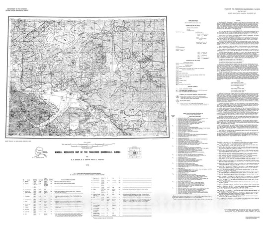 Map : Mineral resources map of the Tanacross quadrangle, Alaska, 1976 Cartography Wall Art :