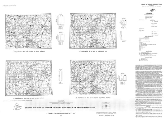 Map : Geochemical maps showing the distribution and abundance of molybdenum in the Tanacross quadrangle, Alaska, 1976 Cartography Wall Art :