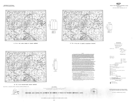 Map : Geochemical maps showing the distribution and abundance of tin in the Tanacross quadrangle, Alaska, 1976 Cartography Wall Art :