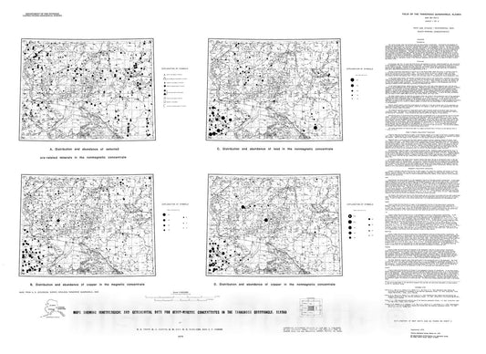 Map : Maps showing mineralogical and geochemical data for heavy-mineral concentrates in the Tanacross quadrangle, Alaska, 1976 Cartography Wall Art :