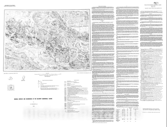 Map : Mineral deposits and occurrences in the McCarthy quadrangle, Alaska, 1976 Cartography Wall Art :