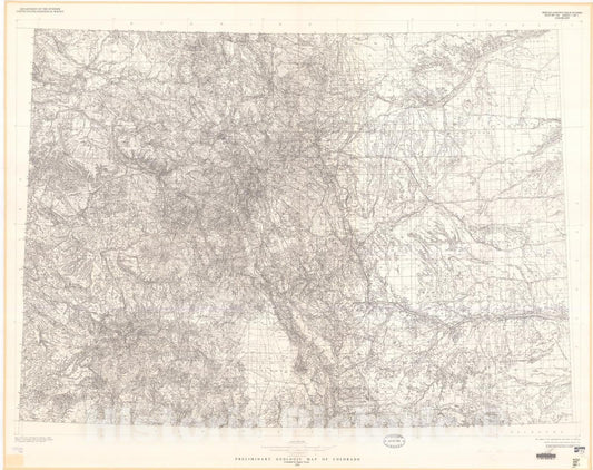 Map : Preliminary geologic map of Colorado, 1976 Cartography Wall Art :