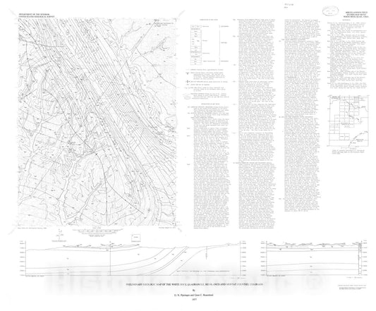 Map : Preliminary geologic map of the White Rock quadrangle, Rio Blanco and Moffat Counties, Colorado, 1977 Cartography Wall Art :