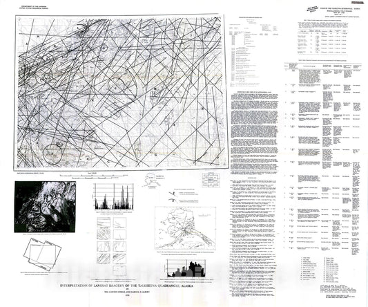 Map : Interpretation of Landsat imagery of the Talkeetna quadrangle, Alaska, 1978 Cartography Wall Art :