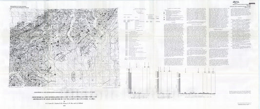 Map : Geochemical and generalized geologic maps showing distribution and abundance of gold and silver in the Talkeetna quadrangle, Alaska, 1978 Cartography Wall Art :