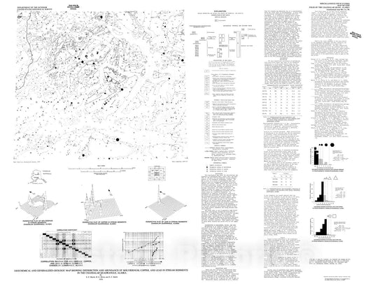 Map : Geochemical and generalized geologic map showing distribution and abundance of molybdenum, copper, , 1978 Cartography Wall Art :