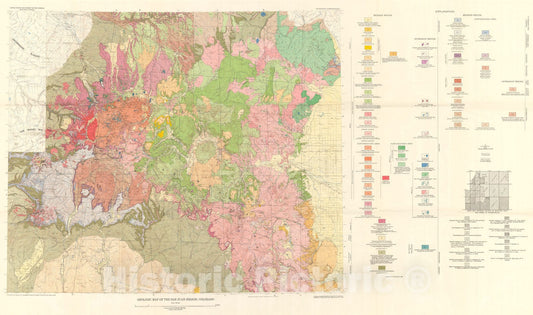 Map : Geology and petrology of the San Juan region, southwestern Colorado, 1956 Cartography Wall Art :