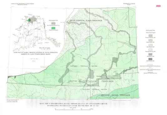 Map : Geology of the Utukok-Corwin region, northwestern Alaska, 1960 Cartography Wall Art :