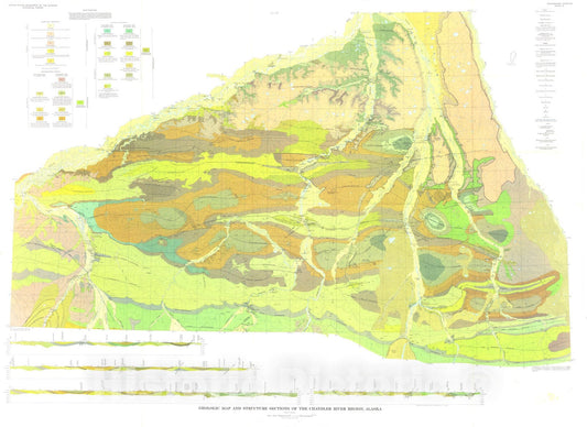 Map : Geology of the Chandler River region, Alaska, 1963 Cartography Wall Art :