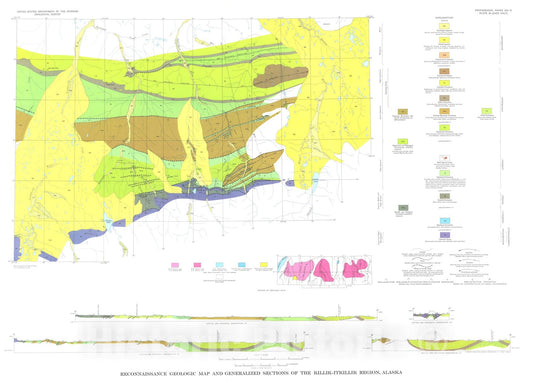 Map : Geology of the Killik-Itkillik region, Alaska, 1964 Cartography Wall Art :