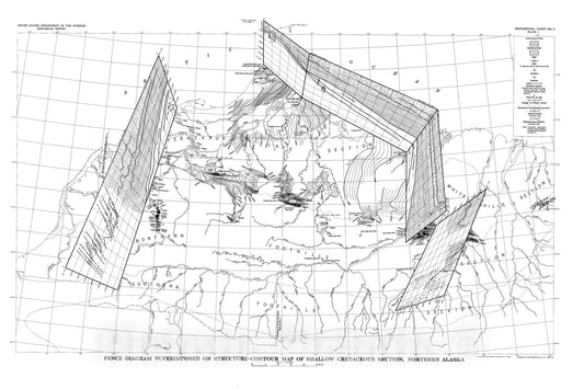 Map : Seismic and gravity surveys of the Naval Petroleum Reserve No. four and adjoining areas, Alaska, 1962 Cartography Wall Art :