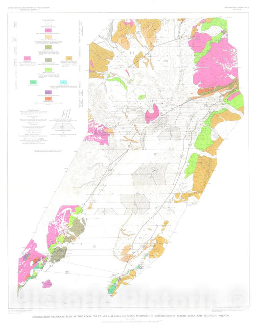 Map : An aeromagnetic reconnaissance of the Cook Inlet area, Alaska, 1963 Cartography Wall Art :