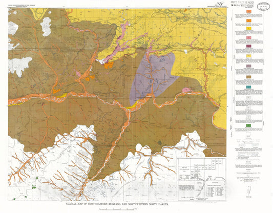 Map : Cenozoic history of northeastern Montana and northwestern North Dakota with emphasis on the Pleistocene, 1960 Cartography Wall Art :