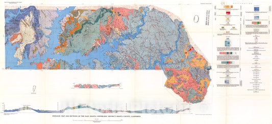 Map : Geology and ore deposits of East Shasta copper-zinc district, Shasta County, California, 1961 Cartography Wall Art :