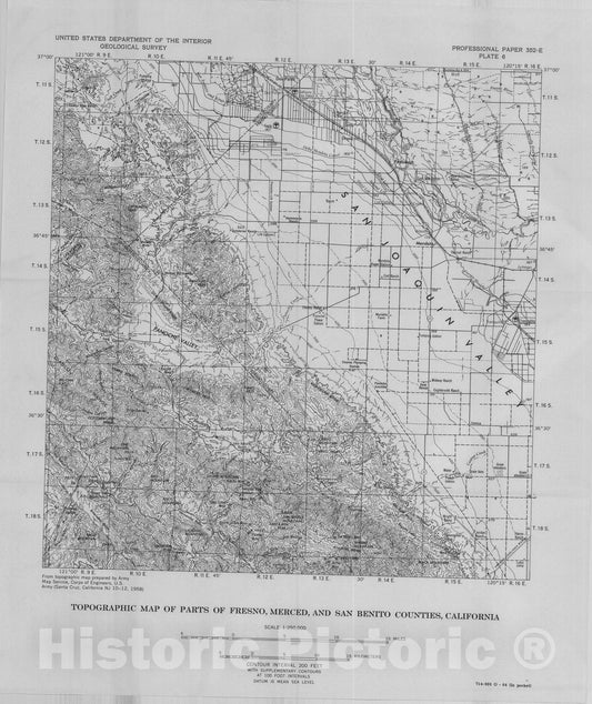 Map : Geomorphology of segmented alluvial fans in western Fresno County, California, 1964 Cartography Wall Art :