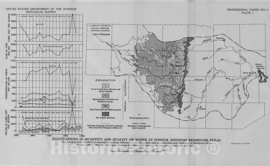 Map : Effects of drought in central and southern Texas, 1963 Cartography Wall Art :