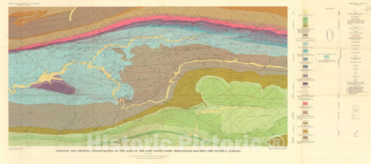 Map : Geologic and hydrologic studies in the Birmingham red-iron-ore district, Alabama, 1965 Cartography Wall Art :