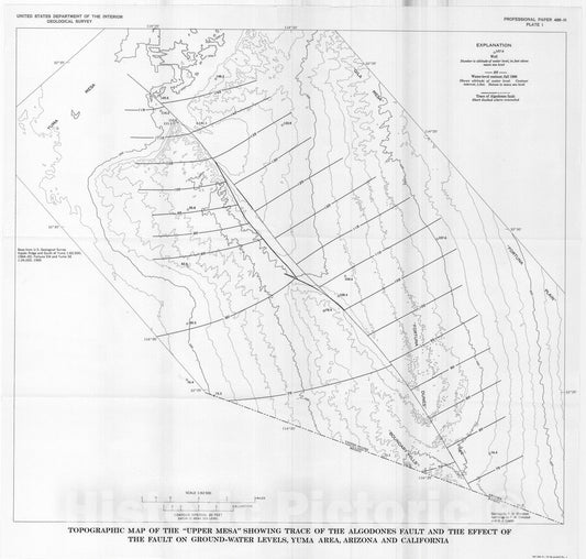 Map : Geohydrology of the Yuma area, Arizona and California, 1973 Cartography Wall Art :